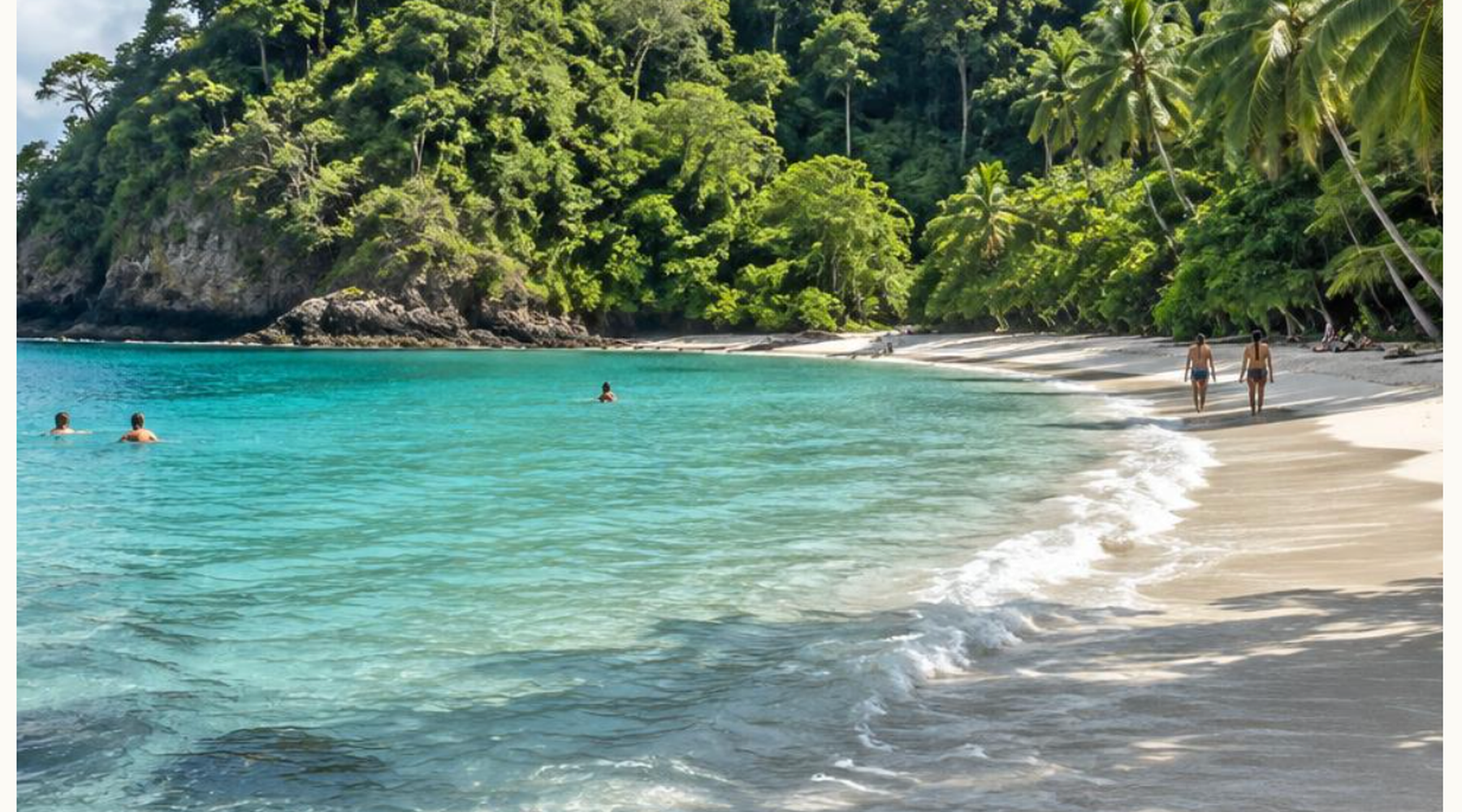 Playa Blanca, turquoise water and forest